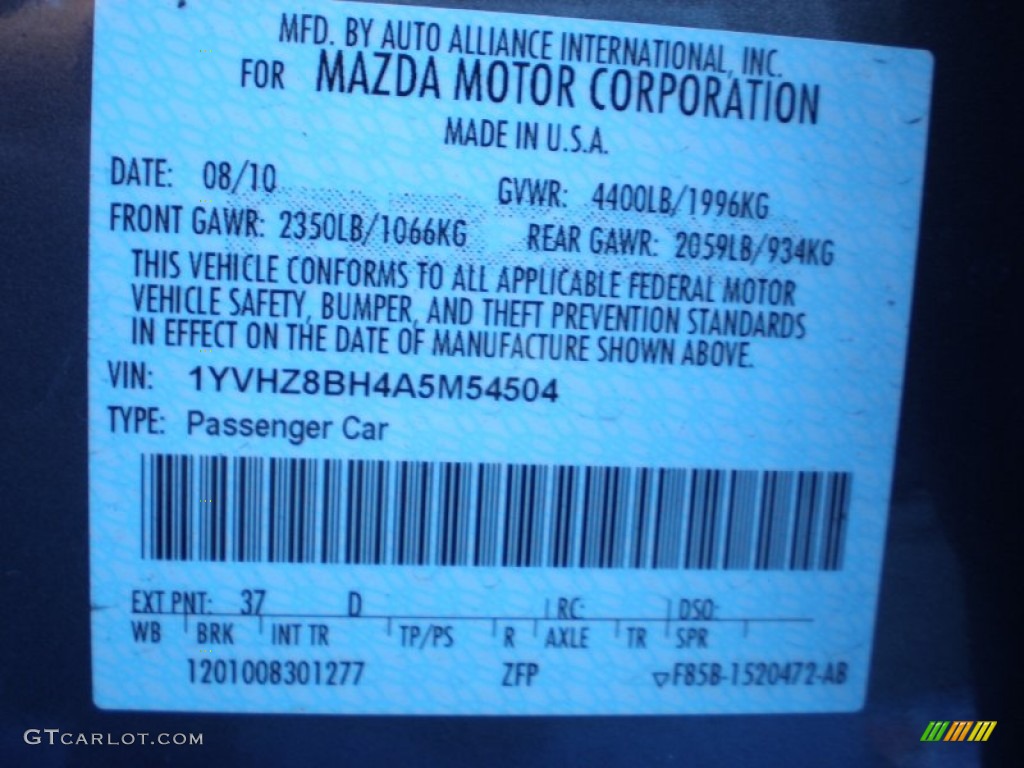 2010 MAZDA6 i Sport Sedan - Comet Gray Mica / Black photo #14