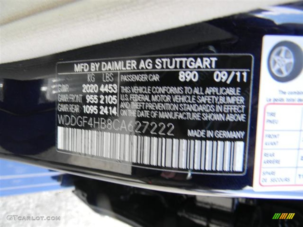 2012 C Color Code 890 for Lunar Blue Metallic Photo #57737771