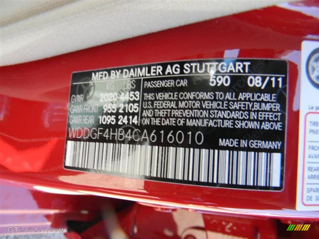 2012 C Color Code 590 for Mars Red Photo #57738290
