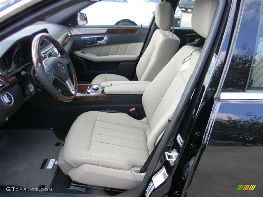 Almond/Black Interior 2012 Mercedes-Benz E 550 4Matic Sedan Photo #57739646