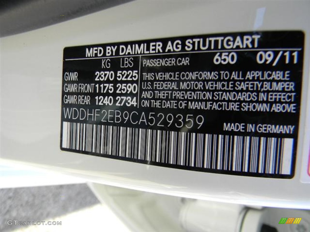 2012 E Color Code 650 for Arctic White Photo #57741998