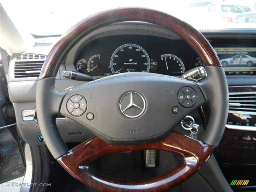 2012 Mercedes-Benz CL 550 4MATIC Black Steering Wheel Photo #57744278