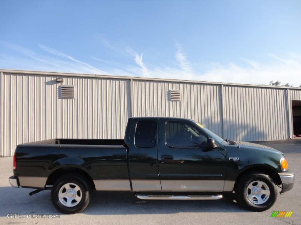 2004 F150 XLT Heritage SuperCab - Dark Highland Green Metallic / Heritage Medium Parchment photo #9