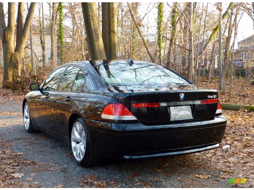 2004 7 Series 745i Sedan - Black Sapphire Metallic / Black/Creme Beige photo #5