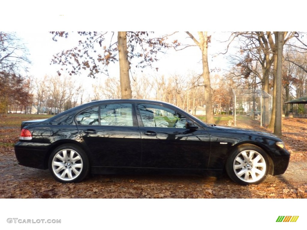 2004 7 Series 745i Sedan - Black Sapphire Metallic / Black/Creme Beige photo #10