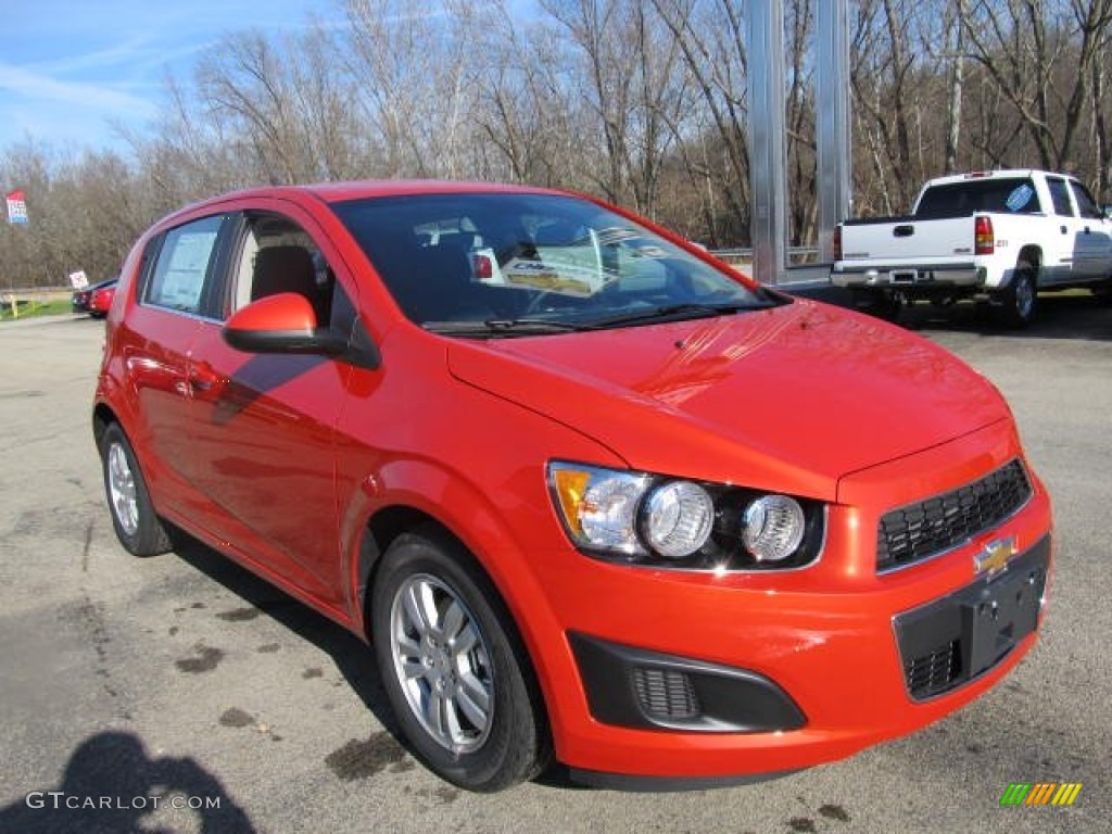 Inferno Orange Metallic 2012 Chevrolet Sonic LT Hatch Exterior Photo #57755498