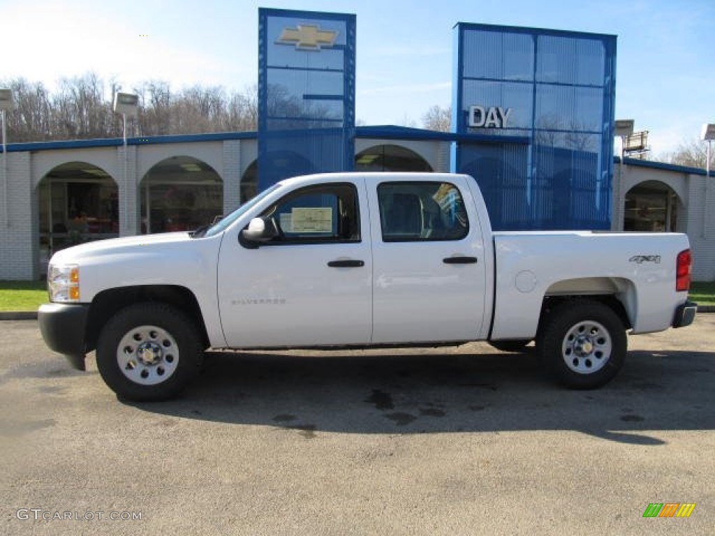 2012 Silverado 1500 Work Truck Crew Cab 4x4 - Summit White / Dark Titanium photo #2