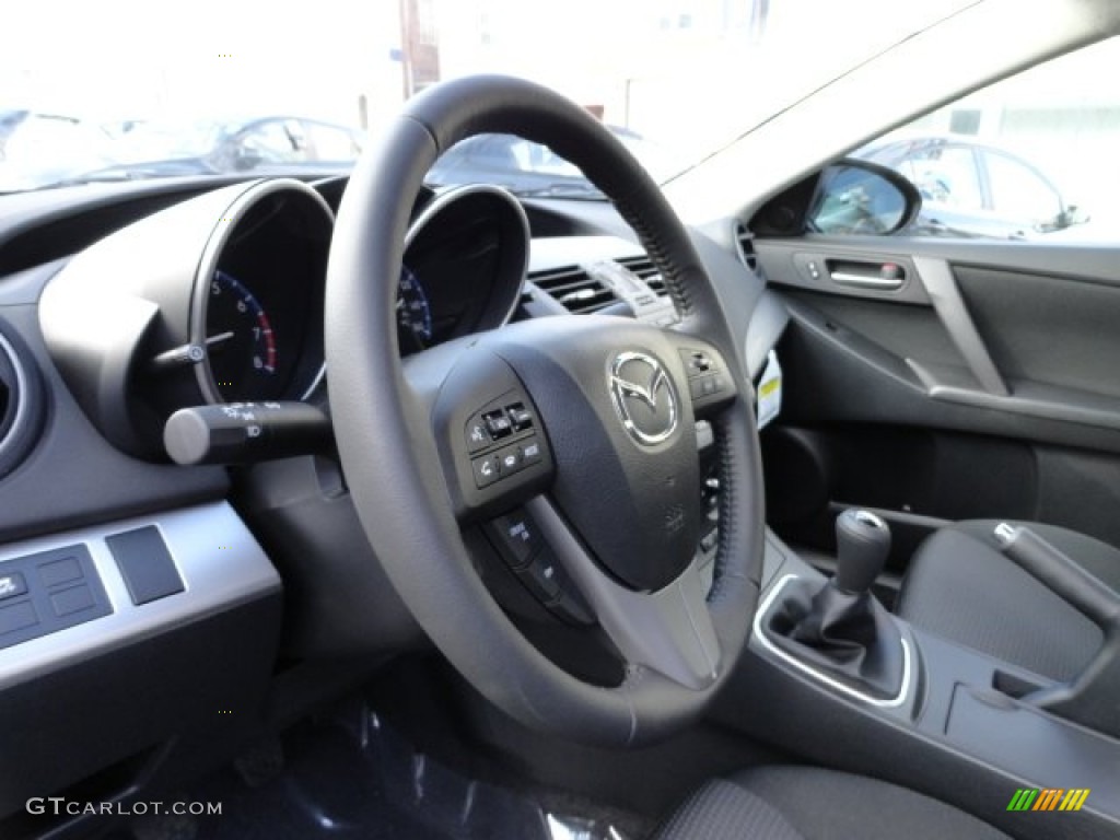 2012 Mazda MAZDA3 i Touring 4 Door Black Steering Wheel Photo #57757532