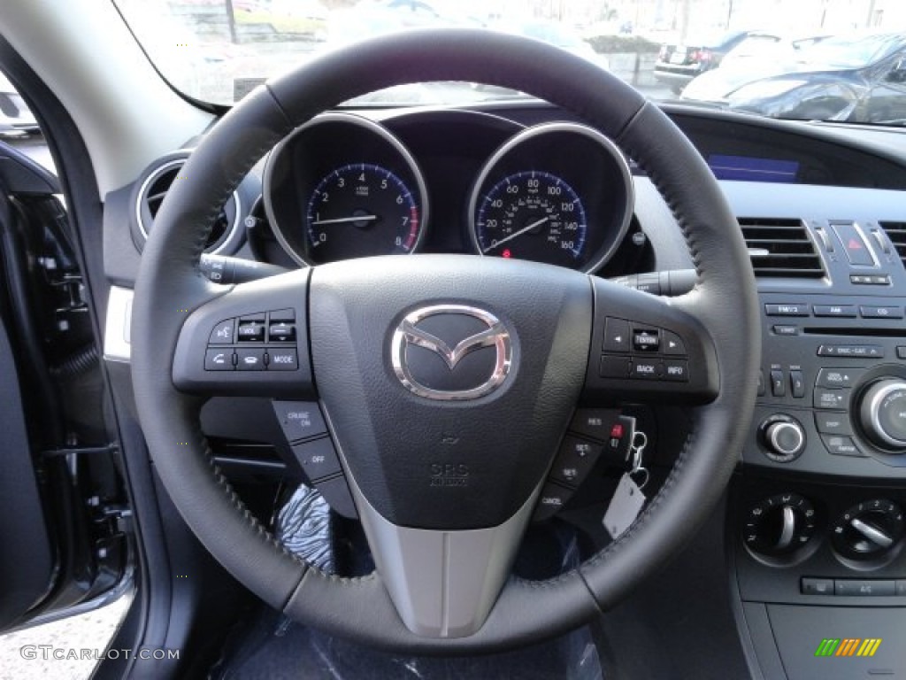 2012 Mazda MAZDA3 i Touring 4 Door Black Steering Wheel Photo #57757547