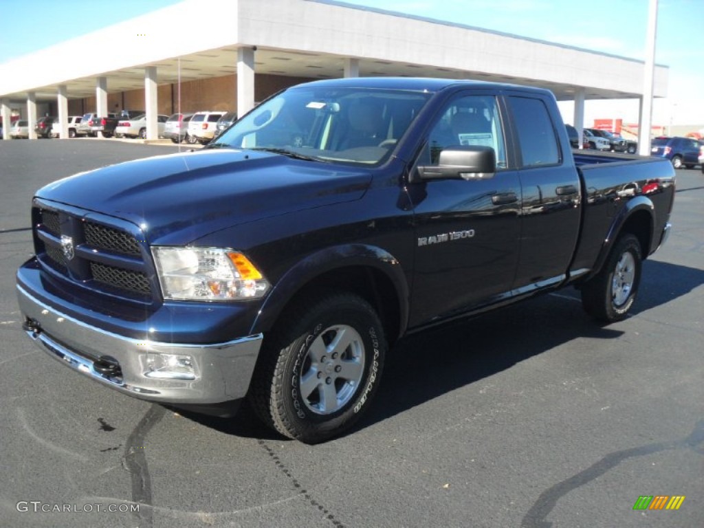 2012 Ram 1500 SLT Quad Cab 4x4 - True Blue Pearl / Light Pebble Beige/Bark Brown photo #1