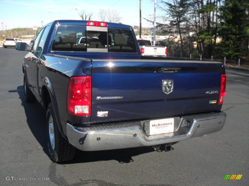 2012 Ram 1500 SLT Quad Cab 4x4 - True Blue Pearl / Light Pebble Beige/Bark Brown photo #3