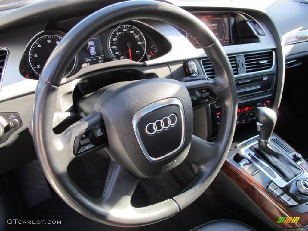 2009 Audi A4 2.0T quattro Avant Black Steering Wheel Photo #57763851
