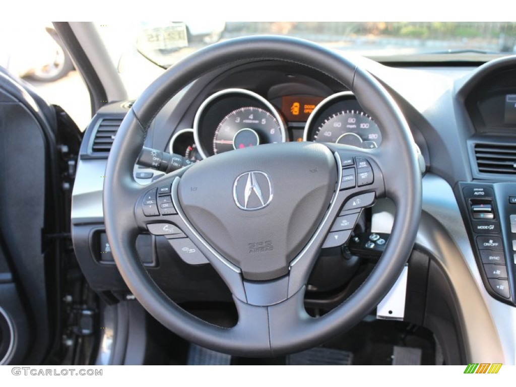 2011 Acura TL 3.5 Ebony Black Steering Wheel Photo #57765627