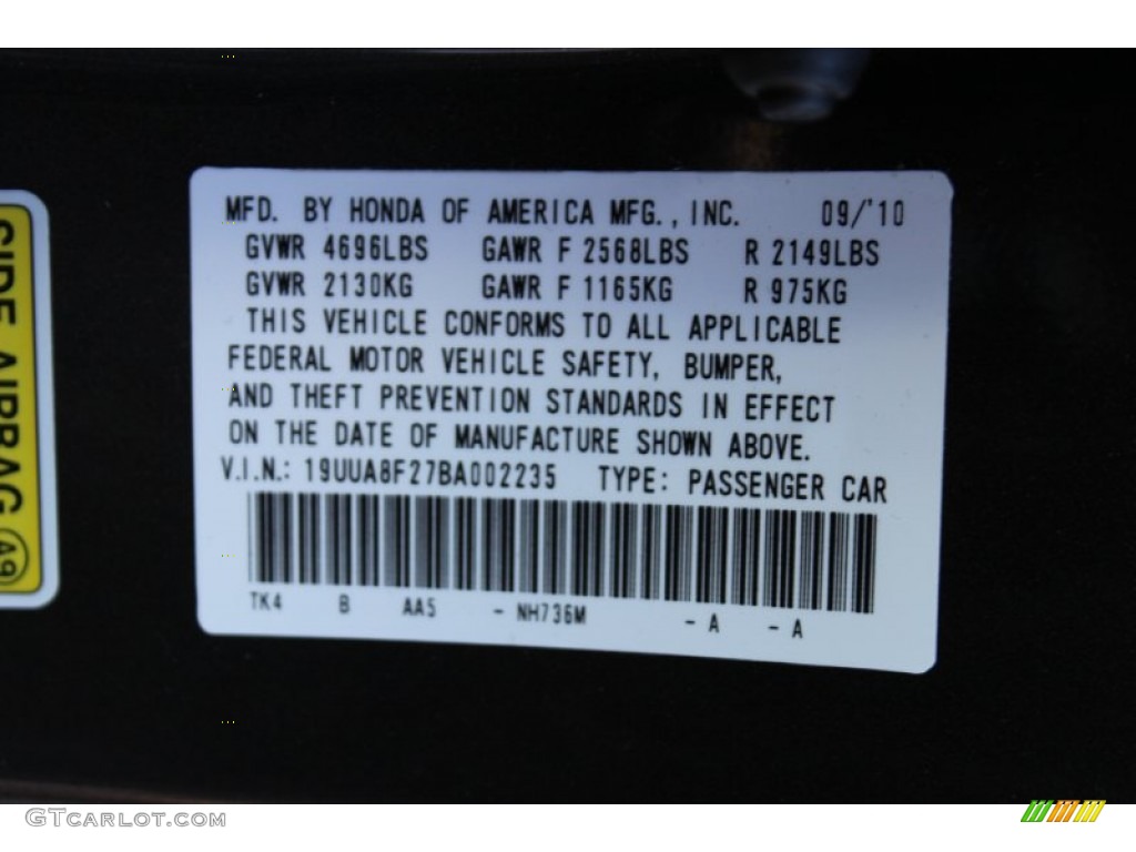 2011 TL Color Code NH736M for Grigio Gray Metallic Photo #57765741