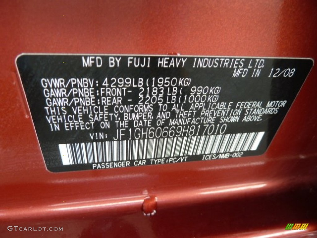 2009 Impreza 2.5i Premium Wagon - Paprika Red Pearl / Ivory photo #14