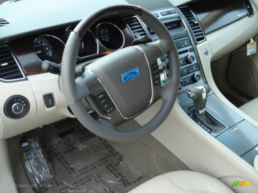 2012 Ford Taurus Limited AWD Light Stone Steering Wheel Photo #57773670