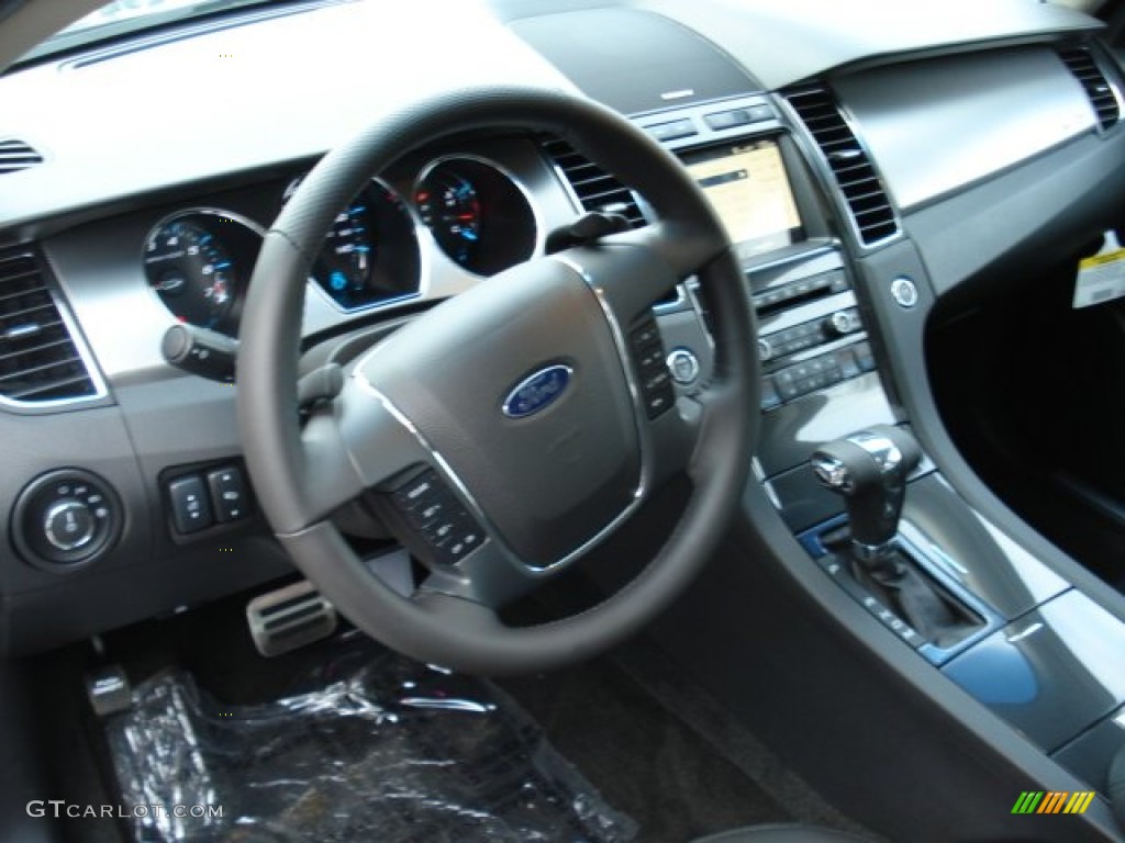 2012 Ford Taurus SHO AWD Charcoal Black Steering Wheel Photo #57773787