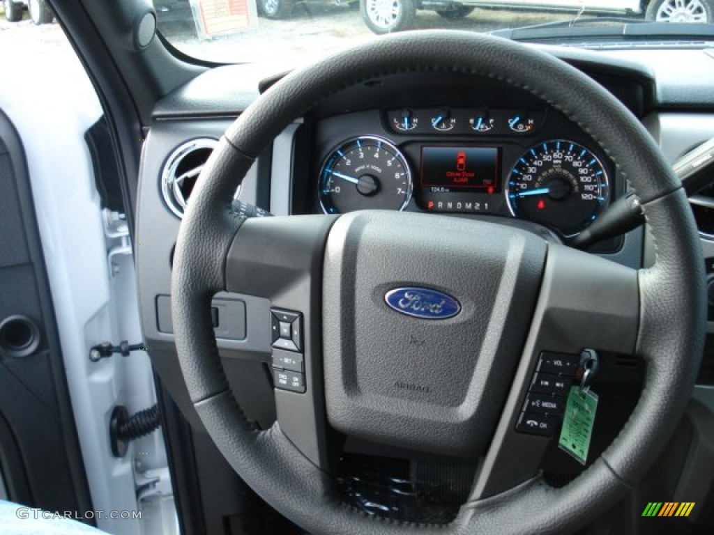 2012 Ford F150 XLT SuperCrew 4x4 Steel Gray Steering Wheel Photo #57775035