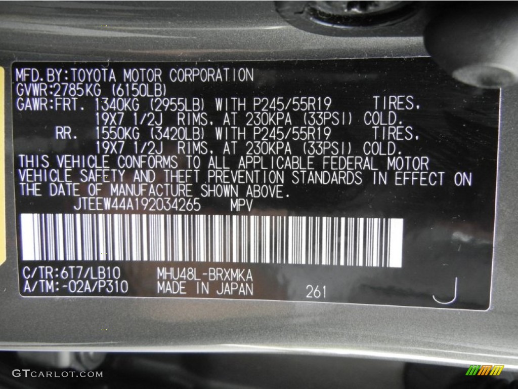 2009 Highlander Color Code 6T7 for Cypress Green Pearl Photo #57776871