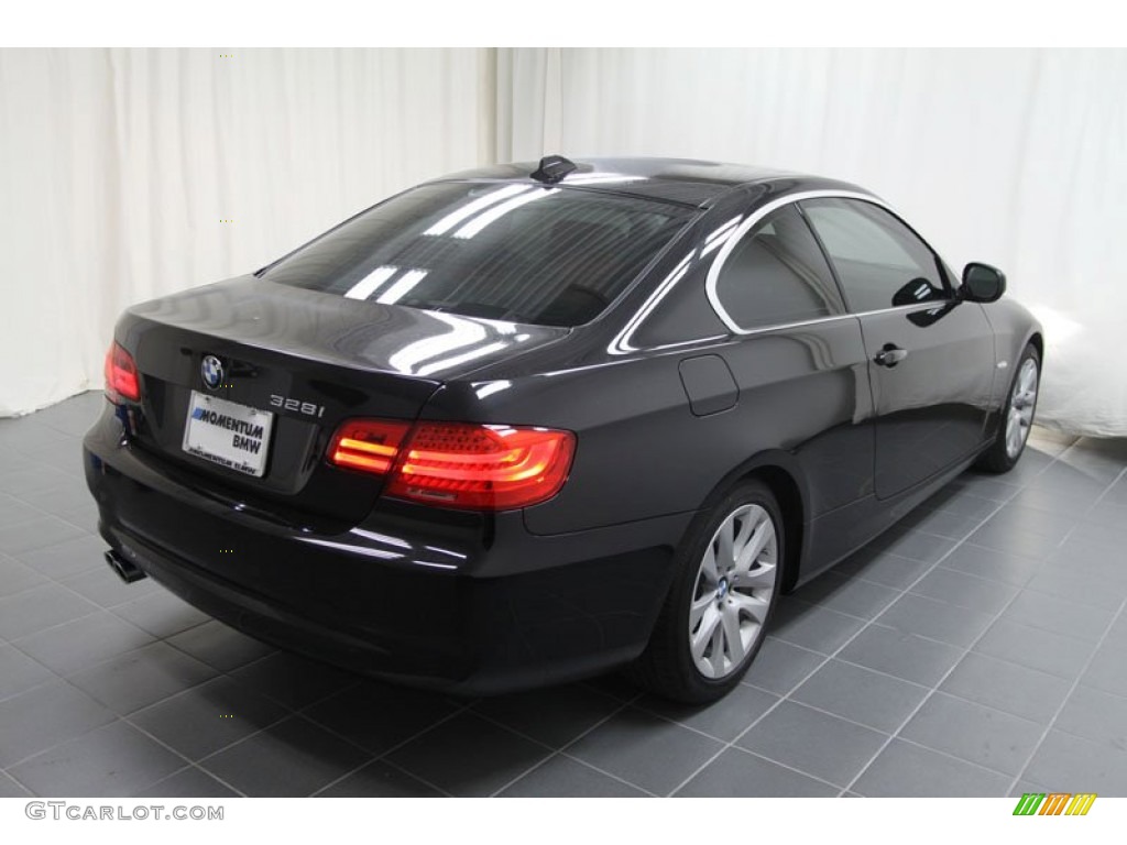 2012 3 Series 328i Coupe - Black Sapphire Metallic / Coral Red/Black photo #6
