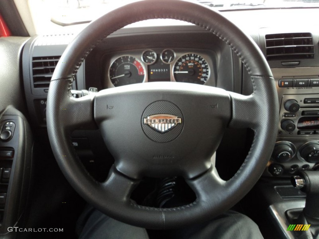 2009 Hummer H3 Alpha Ebony/Pewter Steering Wheel Photo #57783348
