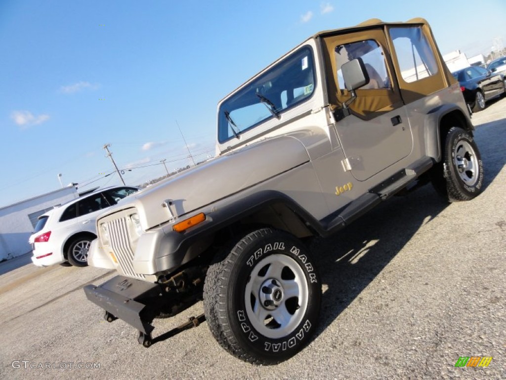 1995 Wrangler Rio Grande 4x4 - Light Pearlstone Pearl / Spice Beige photo #2