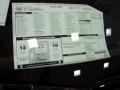  2012 CTS -V Coupe Window Sticker