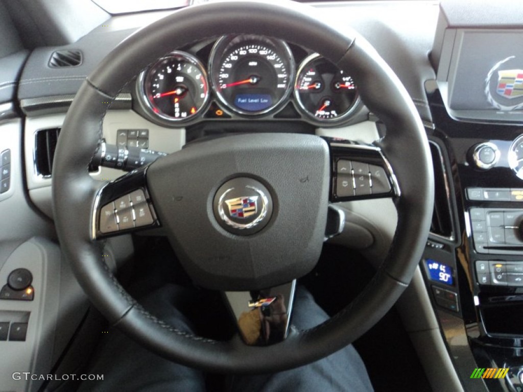 2012 Cadillac CTS -V Coupe Light Titanium/Ebony Steering Wheel Photo #57784438