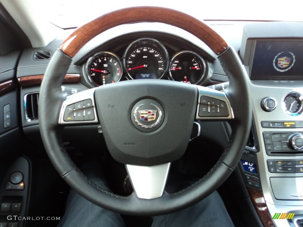 2012 Cadillac CTS 3.6 Sedan Ebony/Ebony Steering Wheel Photo #57785074