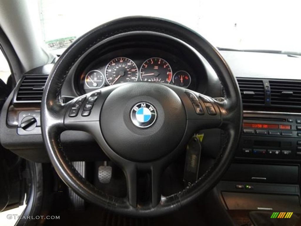 2003 BMW 3 Series 330i Coupe Black Steering Wheel Photo #57789365