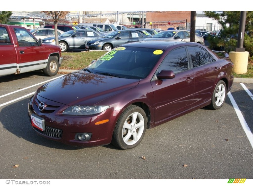 2006 MAZDA6 s Sedan - Dark Cherry Metallic / Black photo #1