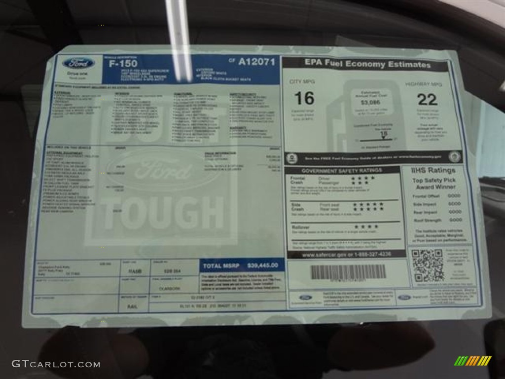 2012 Ford F150 FX2 SuperCrew Window Sticker Photo #57795275