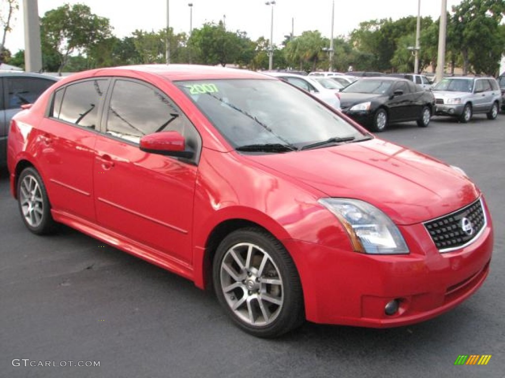 2007 Sentra SE-R - Red Alert / SE-R Charcoal photo #1