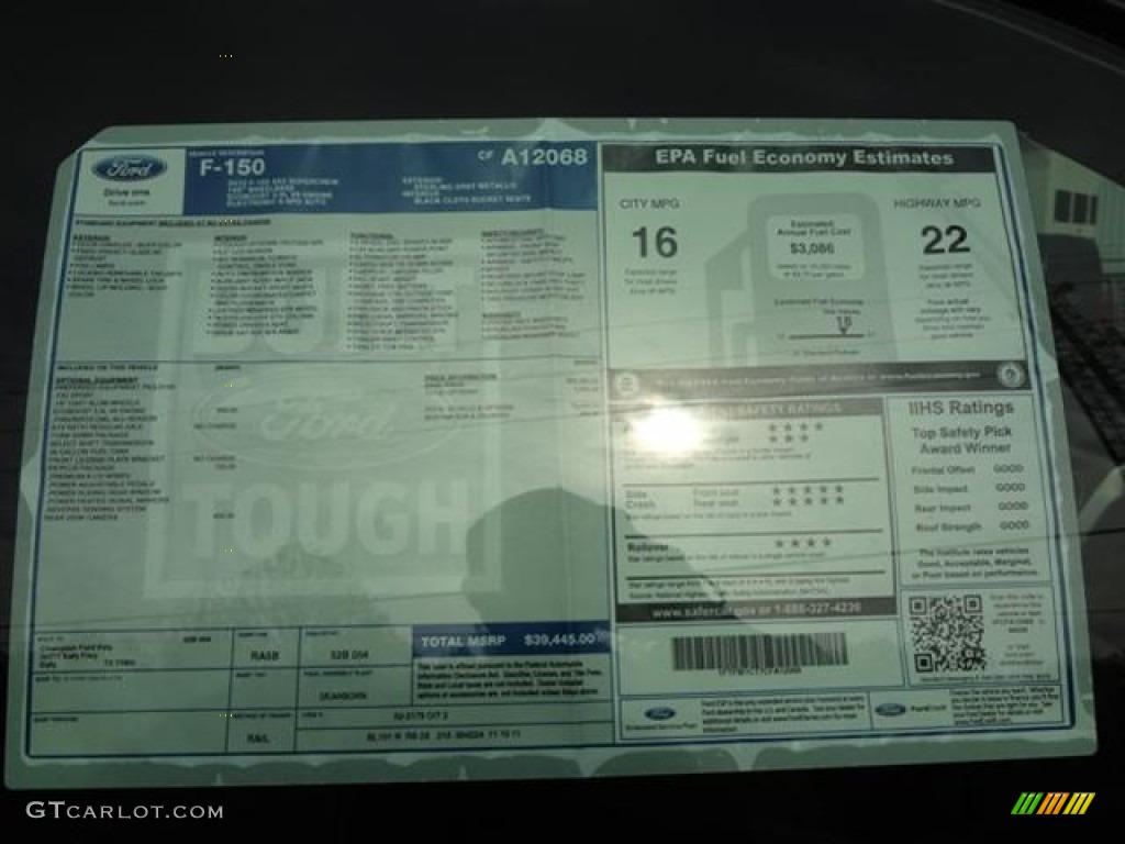 2012 Ford F150 FX2 SuperCrew Window Sticker Photo #57795935