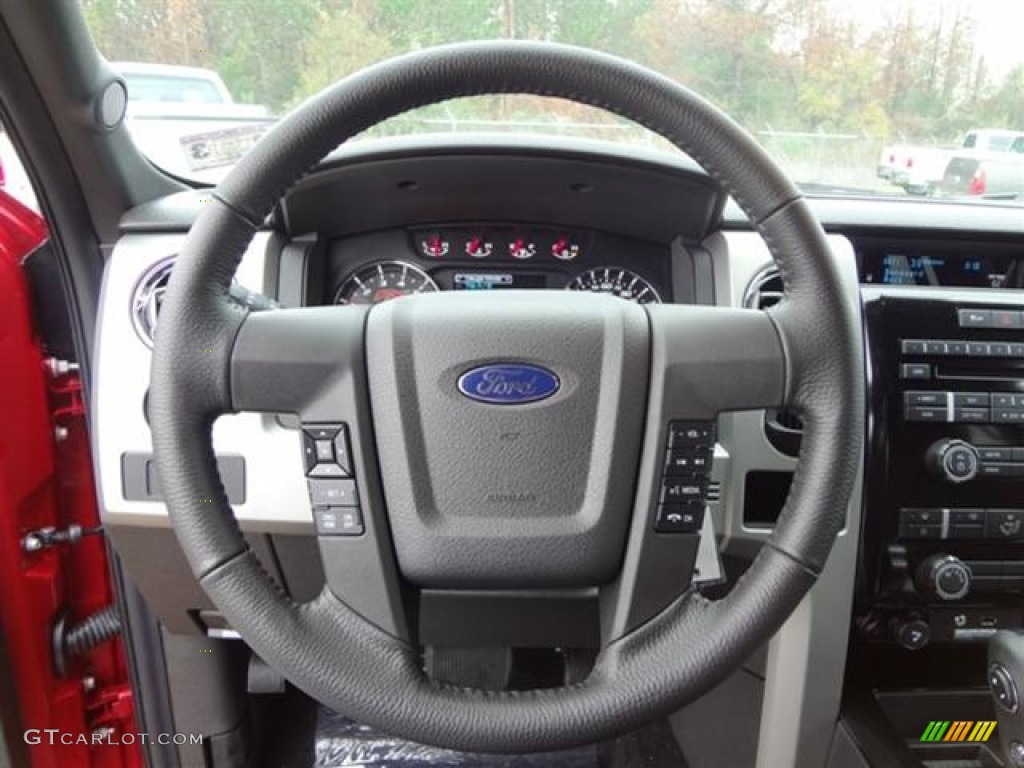 2012 Ford F150 FX2 SuperCrew Black Steering Wheel Photo #57796098