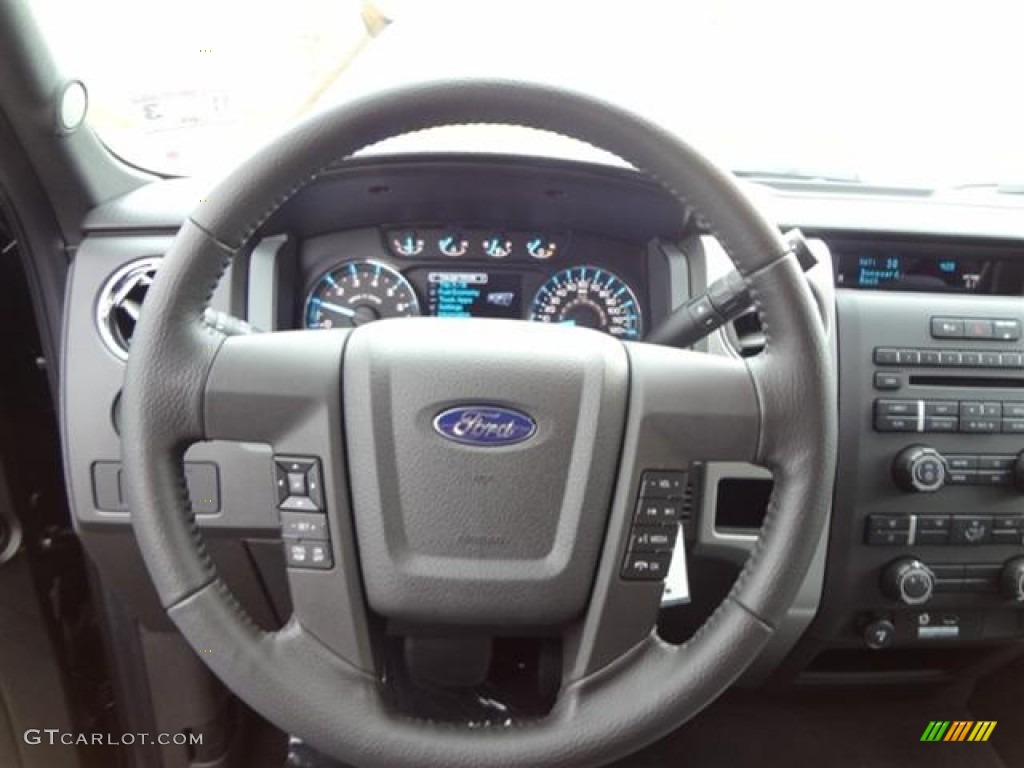 2012 Ford F150 XLT SuperCrew Steel Gray Steering Wheel Photo #57796304