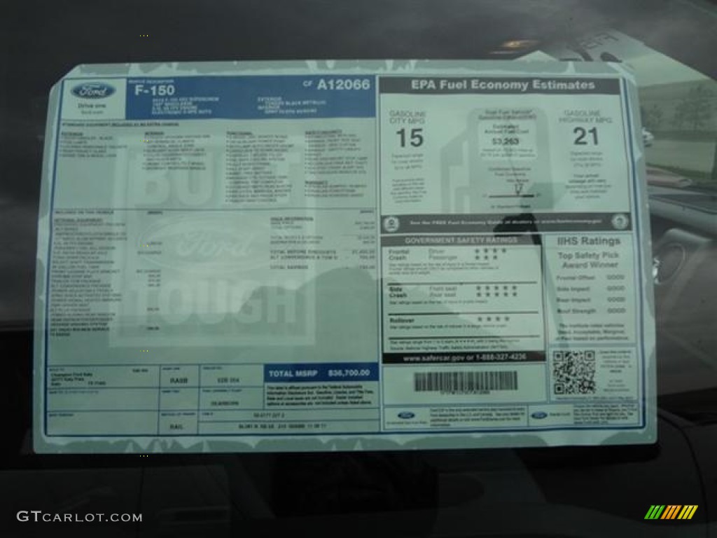 2012 Ford F150 XLT SuperCrew Window Sticker Photo #57796340