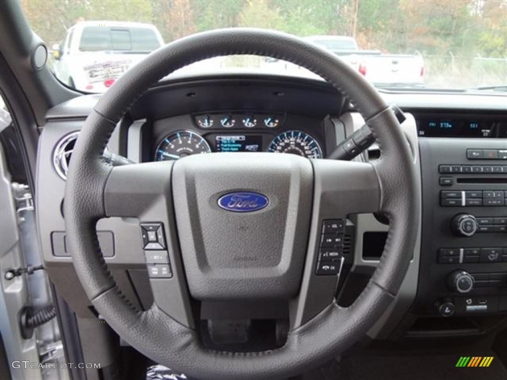 2012 Ford F150 XLT SuperCrew Steel Gray Steering Wheel Photo #57796493