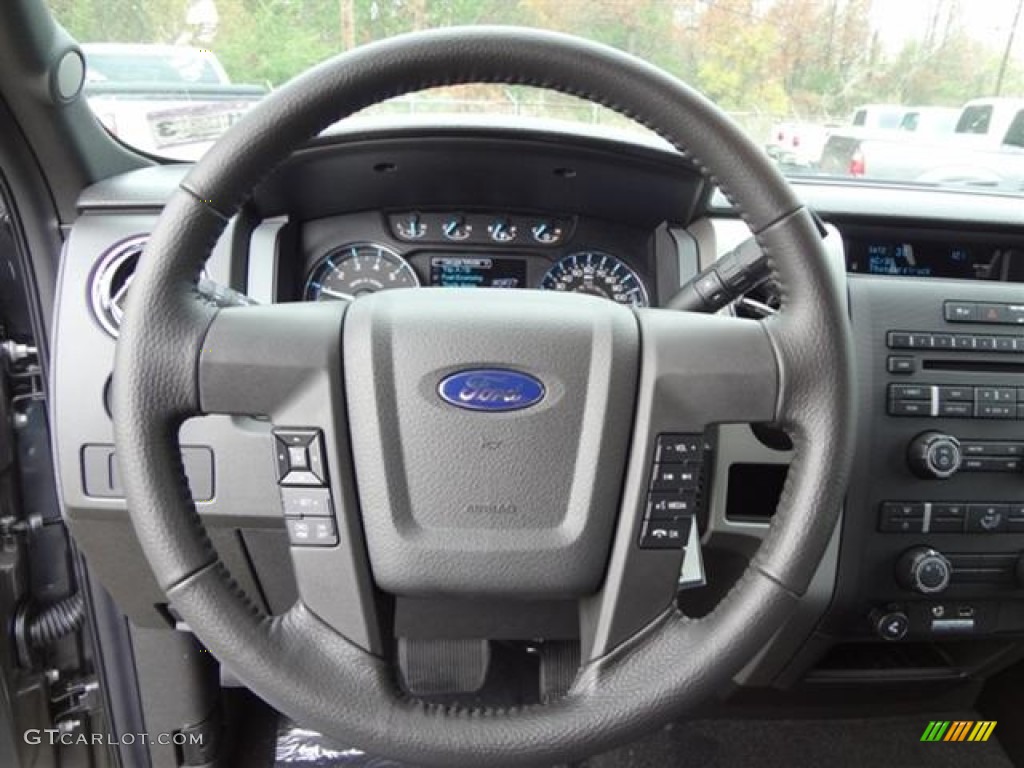 2012 Ford F150 XLT SuperCrew Steel Gray Steering Wheel Photo #57796702