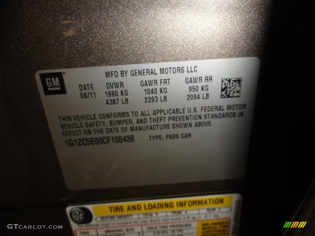 2012 Malibu LT - Mocha Steel Metallic / Cocoa/Cashmere photo #14