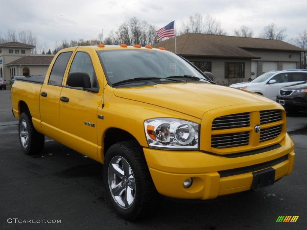 2008 Ram 1500 SLT Quad Cab 4x4 - Detonator Yellow / Medium Slate Gray photo #15