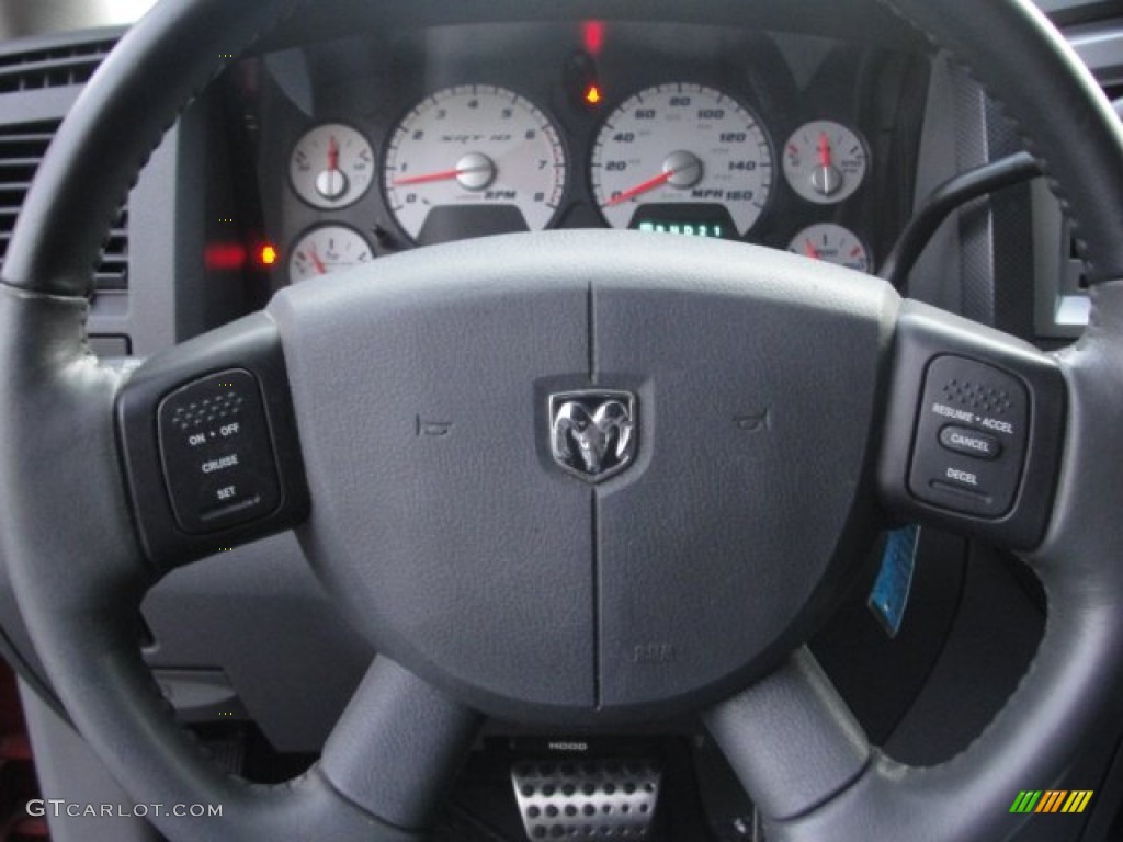2006 Dodge Ram 1500 SRT-10 Quad Cab Medium Slate Gray Steering Wheel Photo #57800833