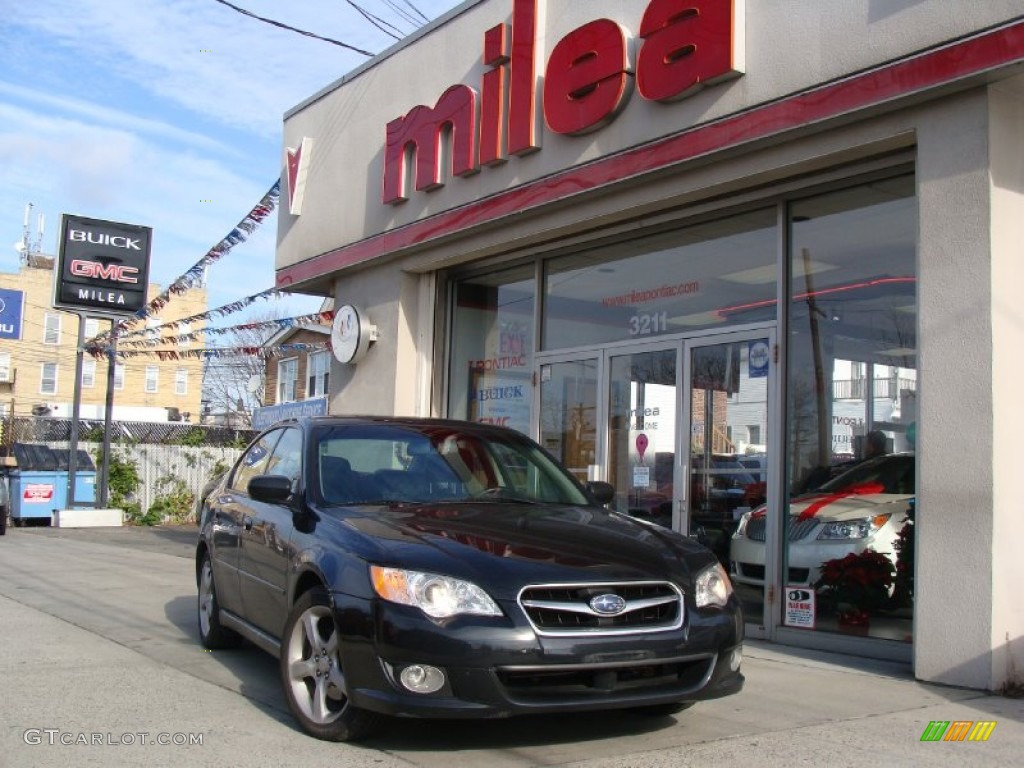 2009 Legacy 2.5i Limited Sedan - Obsidian Black Pearl / Off Black photo #1