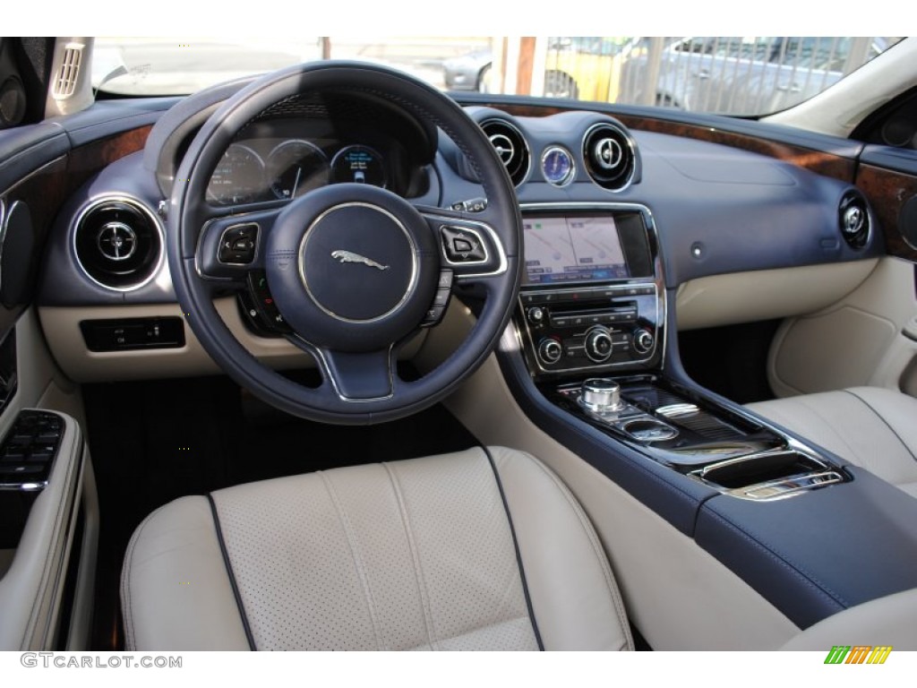 2011 XJ XJL - Frost Blue Metallic / Ivory/Truffle photo #26