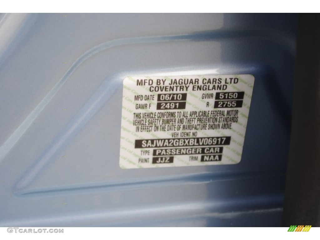 2011 XJ Color Code JJZ for Frost Blue Metallic Photo #57806006