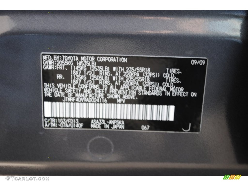 2010 RAV4 Color Code 1G3 for Magnetic Gray Metallic Photo #57806702