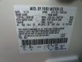 WS: White Suede 2012 Ford Edge SEL AWD Color Code