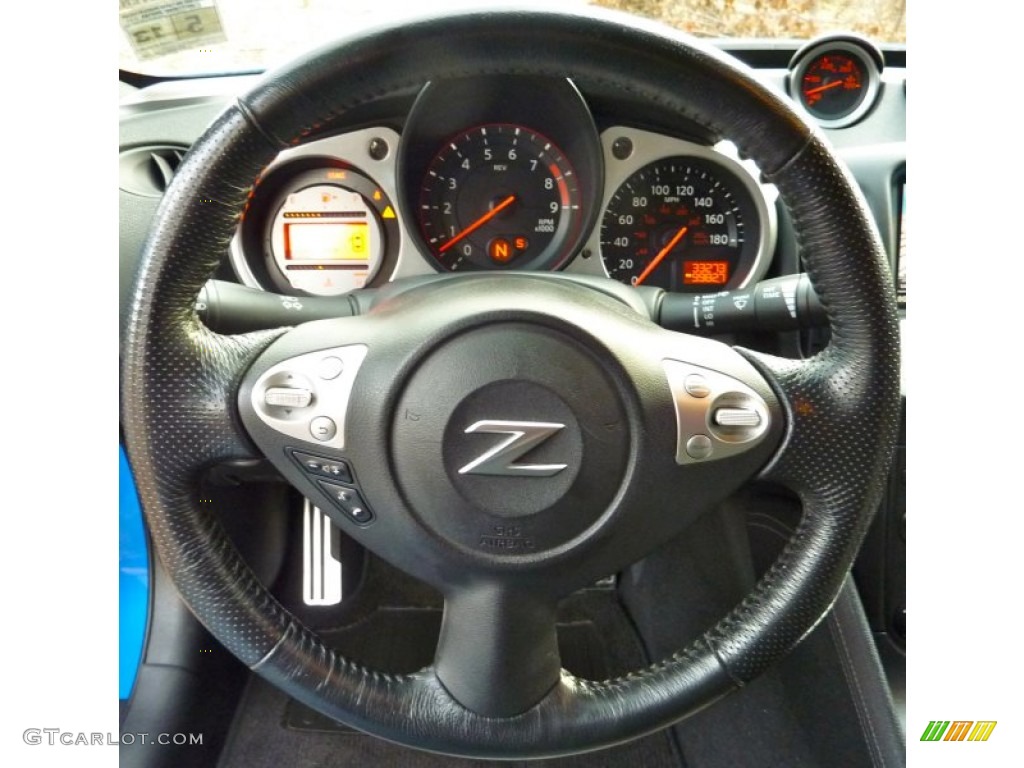 2009 Nissan 370Z Sport Touring Coupe Gray Leather Steering Wheel Photo #57808448