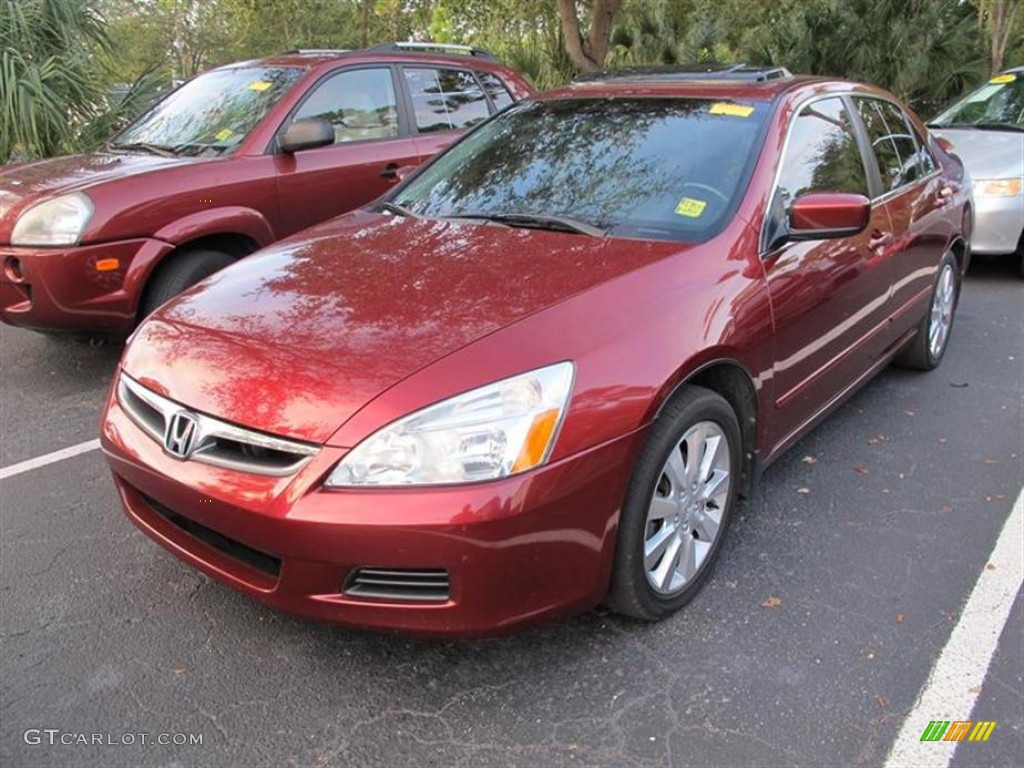 2006 Accord EX-L V6 Sedan - Redondo Red Pearl / Black photo #4