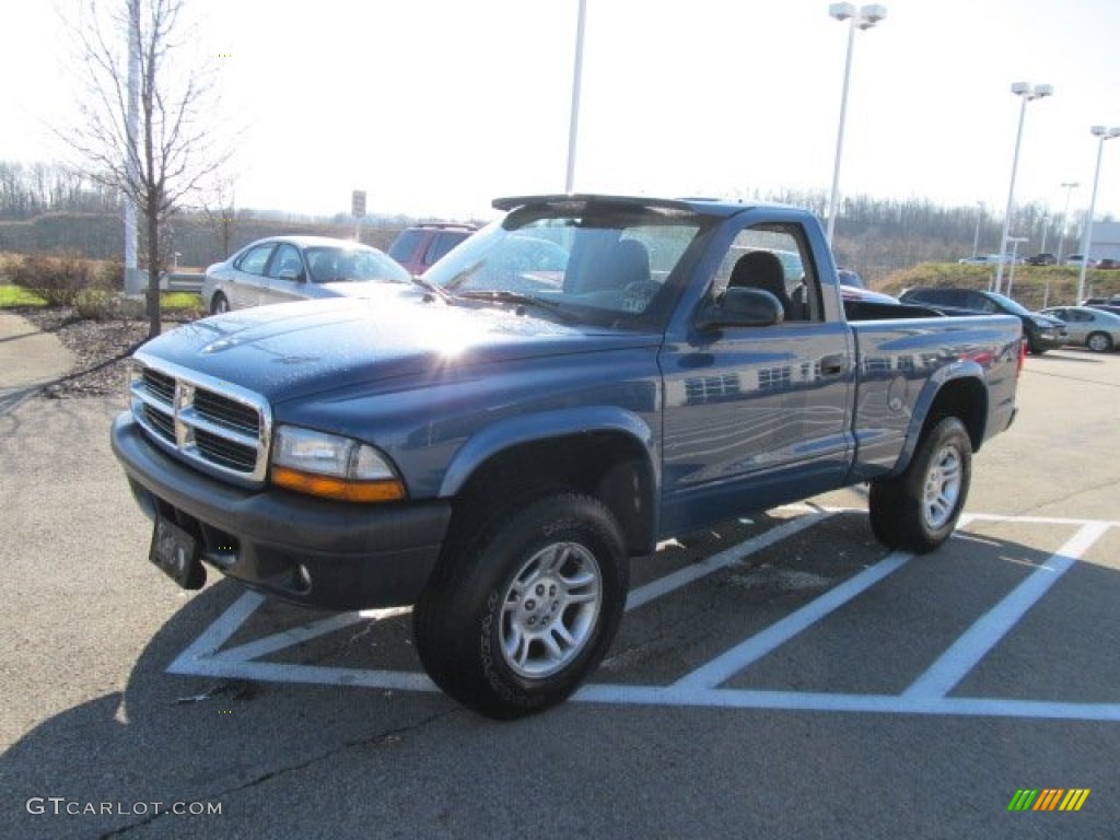 2004 Dakota SXT Regular Cab 4x4 - Atlantic Blue Pearl / Dark Slate Gray photo #6